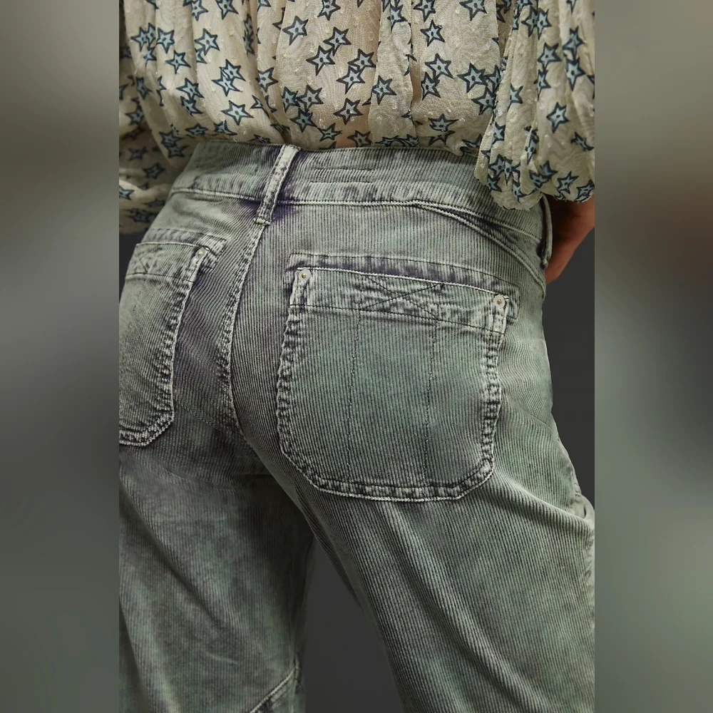 Pilcro The Wanderer Corduroy Cargo pants 29 blue green - Picture 2 of 14